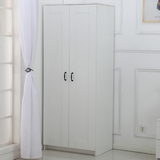 现代简约衣柜宜家卧室储物柜白色板式衣服收纳柜组装单门双门衣柜