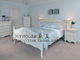 特价美式床纯实木双人床1.8米1.5米单人床现代简约雕花床白色婚床
