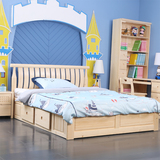 特价芬兰松实木床1.8双人床1.5圆棒床松木儿童单体单人床带储物箱
