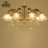 水晶吊灯现代锌合金复古铜色灯具卧室餐厅灯饰低户型客厅欧式吊灯