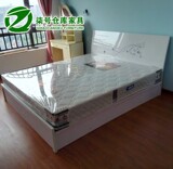 重庆柒号仓库家具 高箱 低箱 板式1.5米双人床 高箱可储物 白色