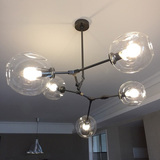 泡泡后现代分子玻璃圆球灯具dna北欧客厅lindsey创意复古魔豆吊灯