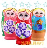 包邮木制彩色俄罗斯套娃5层5套娃娃旅游景点工艺品纪念品玩具
