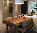 美式实木大板宜家餐桌铁艺复古工业风做旧饭桌LOFT家具设计师餐桌