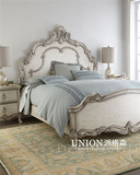 法式高端定制实木橡木手工雕刻双人床美式新古典皇家专用卧室家具