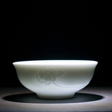 观复博物馆景德镇青白釉陶瓷瓷器家用茶杯日用茶具礼品对杯两只装