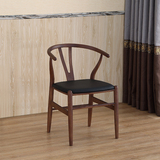 Y椅叉骨圈椅水曲柳餐椅木质现代简约椅带扶手
