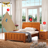 中式仿古实木儿童床简约现代1.2米公主床卧室双人婚床复古家具