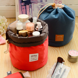 韩国旅行用品洗漱包旅行便携出差防水收纳包女款大容量圆筒化妆包