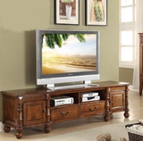 美式乡村高端家具全实木电视柜1.8米胡桃木电视柜欧式橡木电视柜