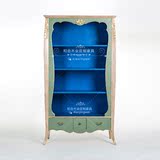 欧式法式实木雕花描金书柜展示柜新古典拼色多层酒柜餐边柜置物柜