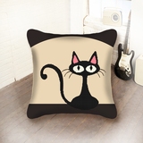 春天多美2015年最新款3D十字绣天猫抱枕原创猫咪黑猫简单沙发抱枕