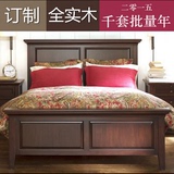 美式乡村实木床全实木白色水曲柳实木床棕色1.5米/1.8米实木婚床