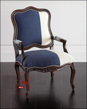 OM欧式复古实木餐椅美式乡村休闲椅法式单人椅子软包出口餐椅书椅
