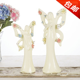 欧式陶瓷天使小摆件创意结婚客厅家居电视柜软装饰品生日礼物陈设