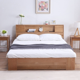 日式全实木床橡木床储物床双人床1.2米1.5米1.8米收纳箱体