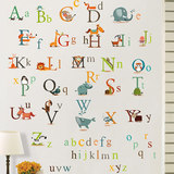 英文字母表儿童英语学习贴宝宝房卧室幼儿园教室益智墙贴纸可移除