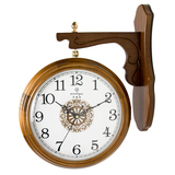 莫迪亚钟表双面挂钟客厅中式实木大号壁挂时钟现代简约欧式两面钟