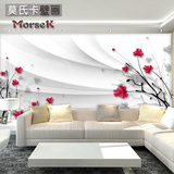 欧式电视背景墙壁纸客厅3D立体现代简约无缝墙纸大型壁画素色花卉