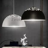 北欧简约现代复古单头餐厅吊灯创意黑白铁艺吧台办公室灯具简约灯