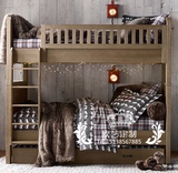 美国RH欧式家具美式乡村田园仿古实木高低床子母床法式实木儿童床