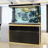 闽江生态鱼缸1.2米水族箱底滤超白玻璃弧形中型创意屏风金鱼缸