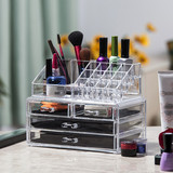 透明抽屉式化妆品收纳盒 组合亚克力收纳化妆盒 梳妆台桌面收纳柜