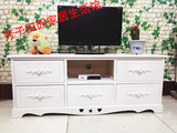 新款欧式迷你储物实木矮柜卧室小户型地柜简约免安装 白色电视柜