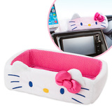 日本正品 Hello kitty 汽车用仪表台置物盒毛绒杂物盒车内收纳盘