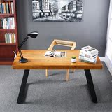 美式家具复古纯实木书桌椅组合 双人电脑桌台式家用办公桌工作台