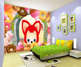 3d定制壁画儿童房间女生女孩卧室壁纸可爱阿狸卡通动漫幼儿园墙纸