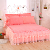韩版蕾丝床裙可配四件套夹棉加厚单件床单床套床罩1.5m1.8米特价