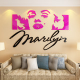 玛丽莲梦露3D亚克力立体墙贴床头沙发背景墙玄关墙贴创意装饰温馨