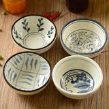 日式碗陶瓷餐具和风创意个性手绘小碗 米饭碗4.5寸家用吃饭碗套装