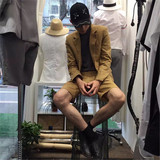 韩国2016夏季透气薄款小西服男韩版修身西装中袖休闲短裤套装包邮
