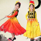 儿童新疆演出服装女童维吾尔族舞蹈服幼儿维族少数民族舞台表演服