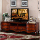 欧式电视柜茶几组合简约现代新古典家具客厅实木美式电视柜雕花