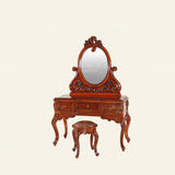 新古典红木仿古家具/美式乡村梳妆台/化妆桌/欧式方凳椅3件套