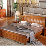 实木床特价1.8/1.5米单双人床现代简约中式小户型橡木床高箱储物
