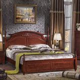 美式床 全实木古典美式乡村风格床田园欧式双人床1.8 仿古纯木床