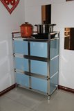 简易加厚铝合金厨房碗柜 钢化橱柜阳台储物柜 灶台茶水餐边柜致力