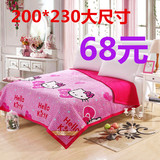 韩式卡通天鹅绒绗缝夹棉床盖床罩床单单件 双人多功能床品薄被子