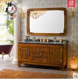 箭牌新款仿古中式古典欧式落地式橡木洗手洗脸盆浴室柜组合柜包邮