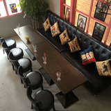 欧式复古靠墙咖啡厅卡座沙发桌椅组合西餐厅酒吧KTV休闲沙发定制