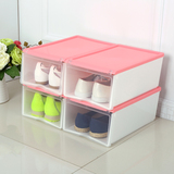喜家家4个装大号防尘鞋盒透明抽屉式靴子鞋子收纳盒整理盒鞋柜子