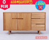 简约现代日式实木白橡木创意客厅儿童储物柜边柜斗柜带门组合家具