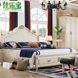 佳乐宝 地中海床1.8米简约乡村婚床小美式实木床欧式双人床储物床