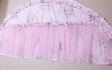 粉色可爱公主蕾丝纱弧形床头罩 半圆形床头套 不规则形床头罩定做