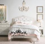 新款美式实木雕花1.5米小孩子床卧室布艺法式公主床