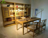 老榆木实木茶桌椅组合中式免漆实木书桌写字台仿古家具餐桌会议桌